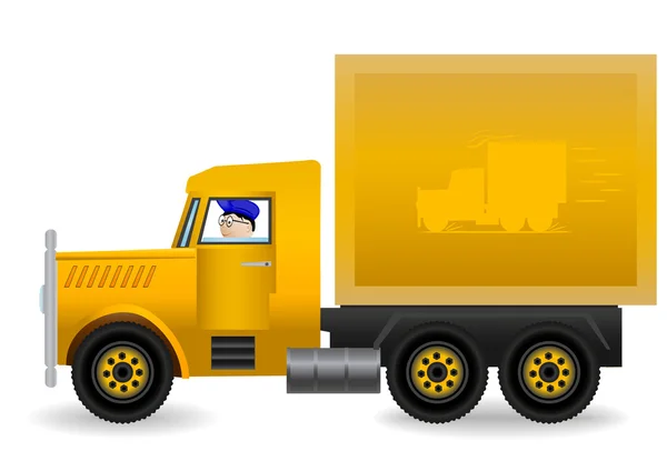 Векторная иллюстрация желтого грузовика . — стоковый вектор