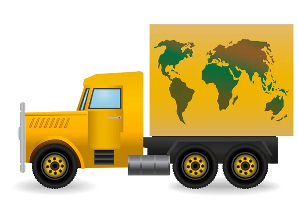 Векторна Ілюстрація Жовтої Вантажівки — стоковий вектор