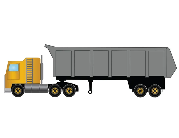 Vektorové Ilustrace Žlutý Kamion — Stockový vektor