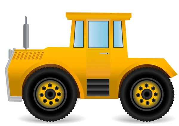 Vector Illustration Yellow Traktor — Stock Vector