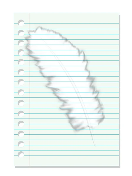 Illustration a white feather of a bird in the form of the — Stock Photo, Image