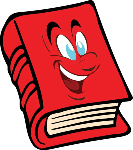 The vector red book with the face — Stock Vector