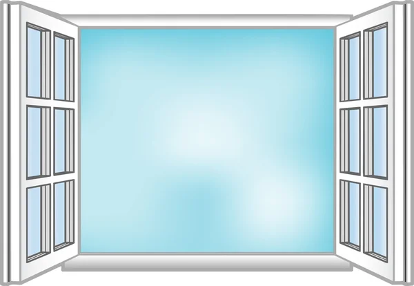 Vektorillustration eines Fensters und des Himmels — Stockvektor