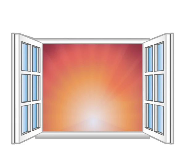 Vector illustration a window and rising — Stock Vector