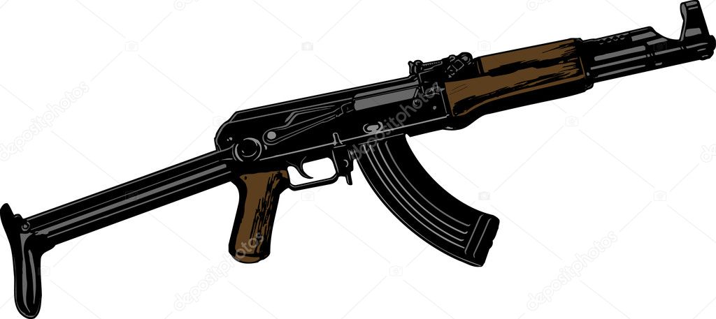 Vector illustration the automatic weapon