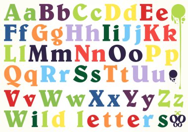 Colorful vector ABC letters clipart