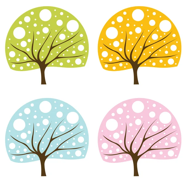 カラフルなツリーのベクトルの背景の設定 — ストックベクタ
