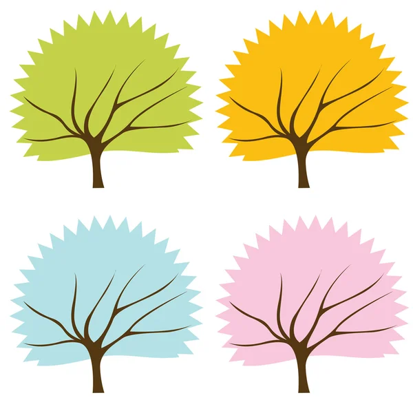 Drzewo kolorowy zestaw tło wektor — Wektor stockowy