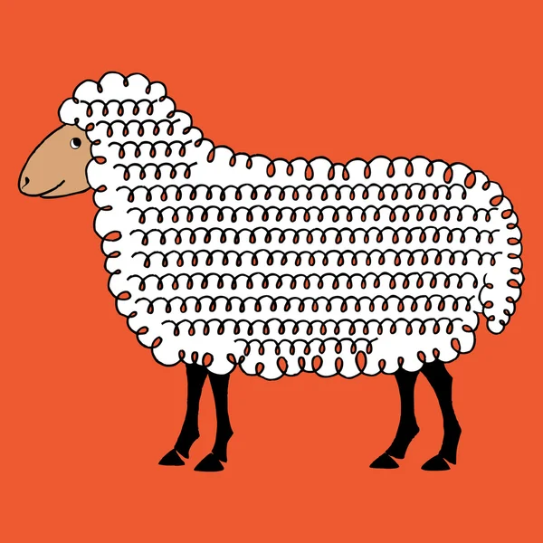 Πρόβατα διάνυσμα φόντο χέρι κλήρωση κινουμένων σχεδίων — Διανυσματικό Αρχείο