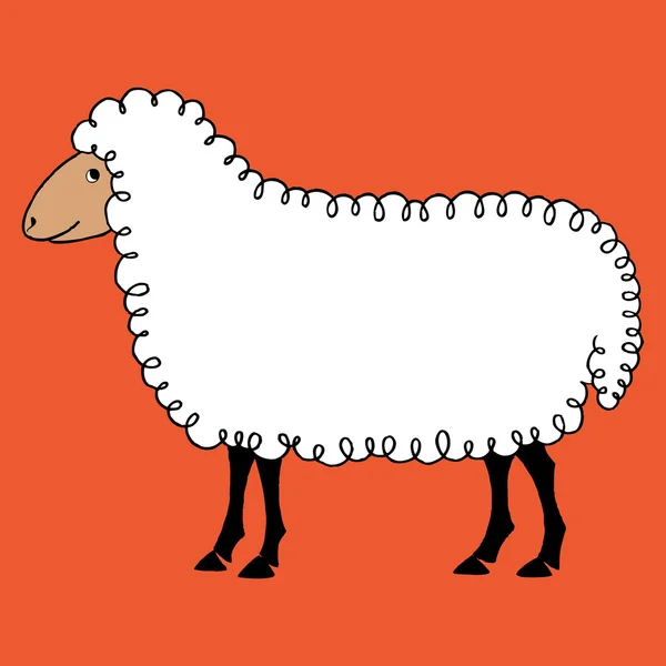 Sheep vector background hand draw cartoon — Stock Vector