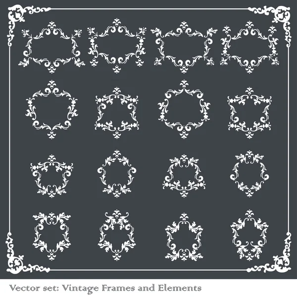 Elementos vintage para marco o cubierta de libro, vector de tarjeta — Archivo Imágenes Vectoriales