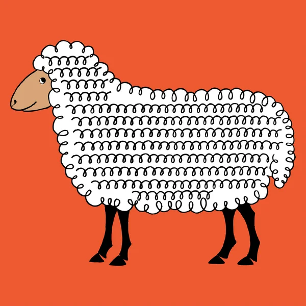 Owce kreskówka rysować ręka tło wektor Ilustracja Stockowa