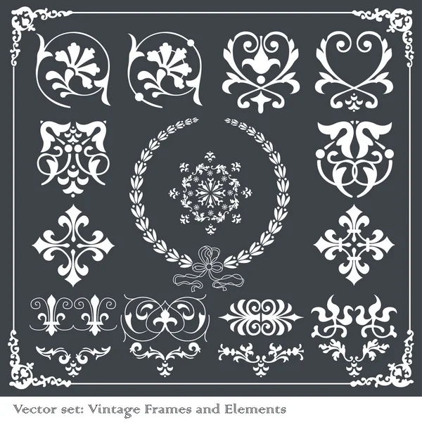 Vintage elements for frame or book cover, card vector — Stock Vector