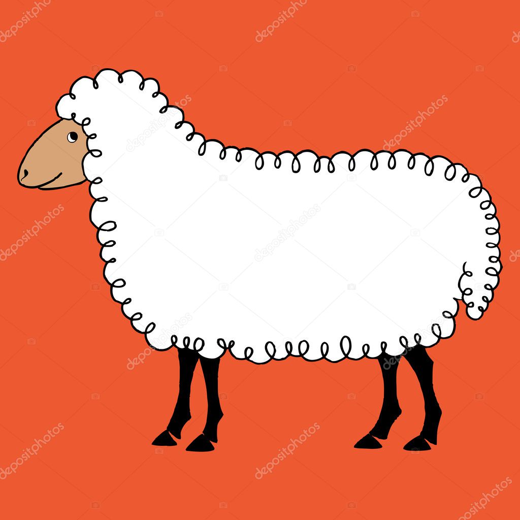 Sheep vector background hand draw cartoon