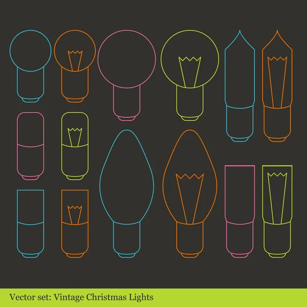 Navidad luces vector vintage fondo — Vector de stock