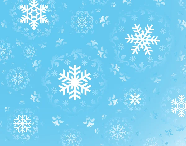 Fiocchi di neve vettore di sfondo per l'inverno e Natale — Vettoriale Stock