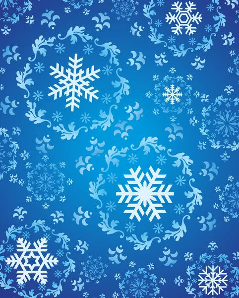 Flocos de neve vetor de fundo para o inverno e Natal —  Vetores de Stock
