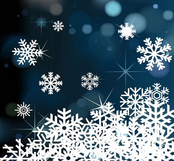 Snöflingor bakgrund vektor för vinter och jul — Stock vektor