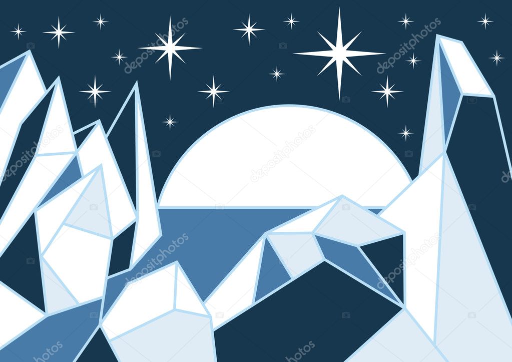 Snow hill vector background