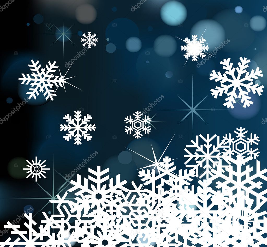 Snowflakes background vector for winter and Christmas