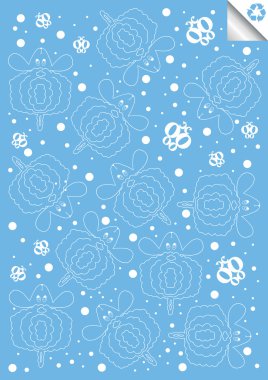 Sheep vector background hand draw cartoon clipart