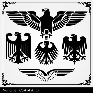 Eagle coat of arms heraldic clipart