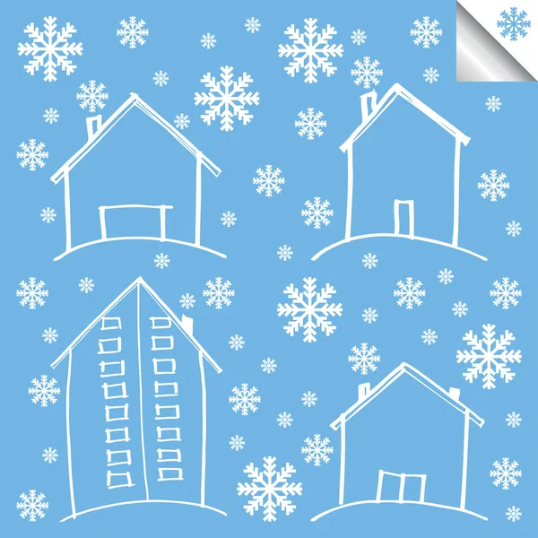 Vector winter huis achtergrond — Stockvector