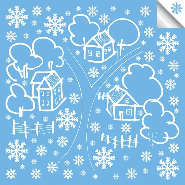 Vektor Winter Haus Hintergrund — Stockvektor