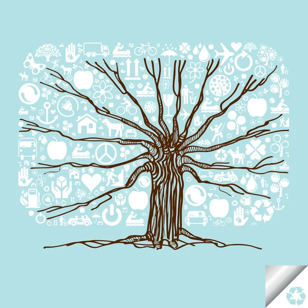Πολύχρωμο δέντρο διάνυσμα φόντο — Διανυσματικό Αρχείο