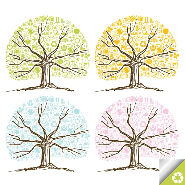 Kleurrijke boom vector achtergrond — Stockvector