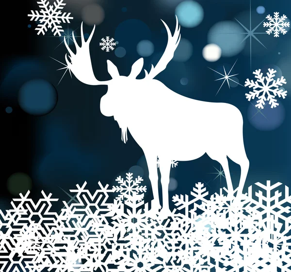 鹿クリスマスのベクトルの背景 — ストックベクタ