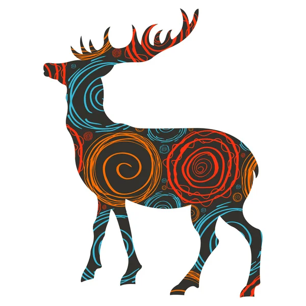 Deer Christmas vector background — Stock Vector