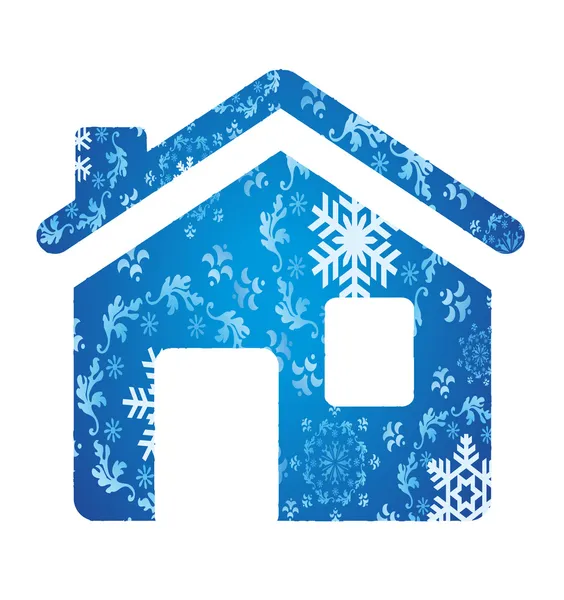 Vecteur maison d'hiver fond — Image vectorielle