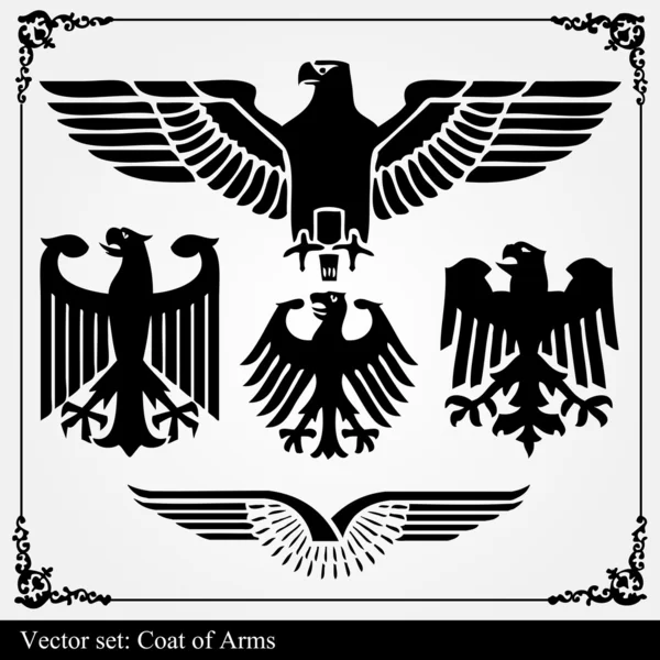 Eagle coat of arms heraldic — Stock Vector