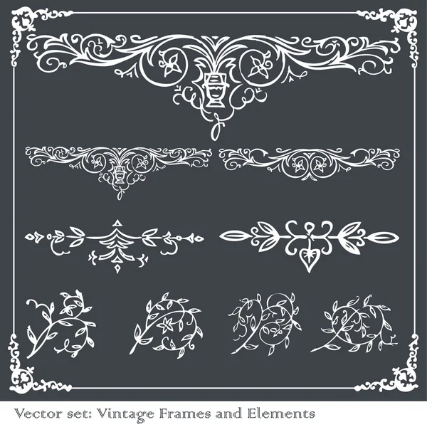 Vintage elements for frame or book cover, card — Stock Vector