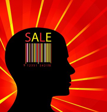 Colorful barcode head vector cincept for sale clipart