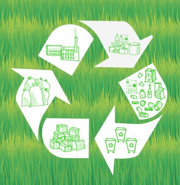 Recycle symbol. Vector illustration of garbage round ecology clipart