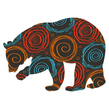 Bear colorful vector background clipart