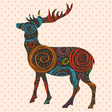 Deer Christmas vector background clipart