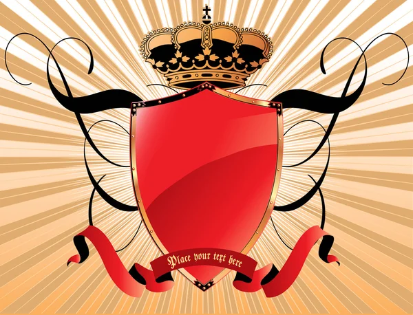 盾紋章のベクトルの背景 — ストックベクタ