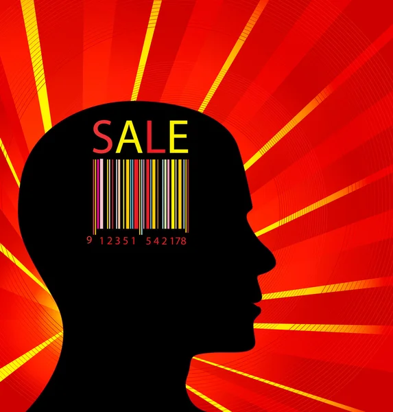 Kleurrijke barcode hoofd vector cincept te koop — Stockvector