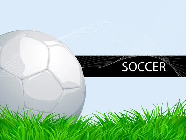 Fußball Vektor Hintergrund mit Ball und Gras — Stockvektor