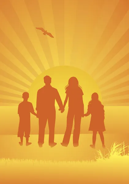 stock vector Family walking vector background