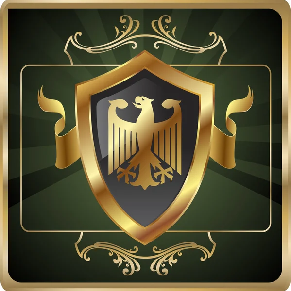 Eagle en schild heraldische vector achtergrond — Stockvector