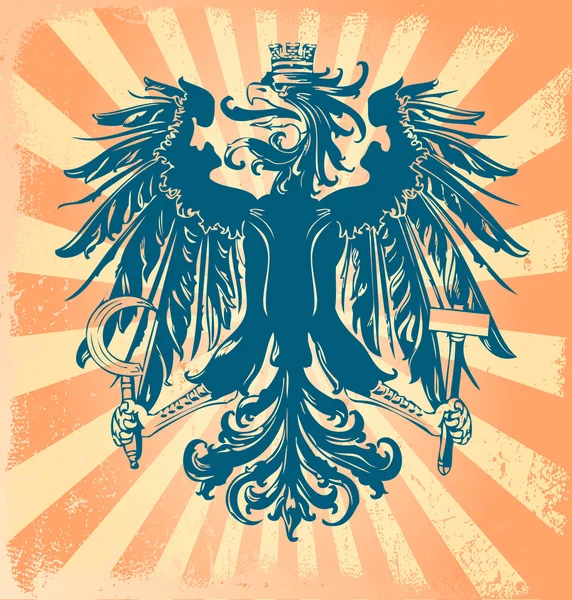 Águila y escudo heráldico vector de fondo — Vector de stock