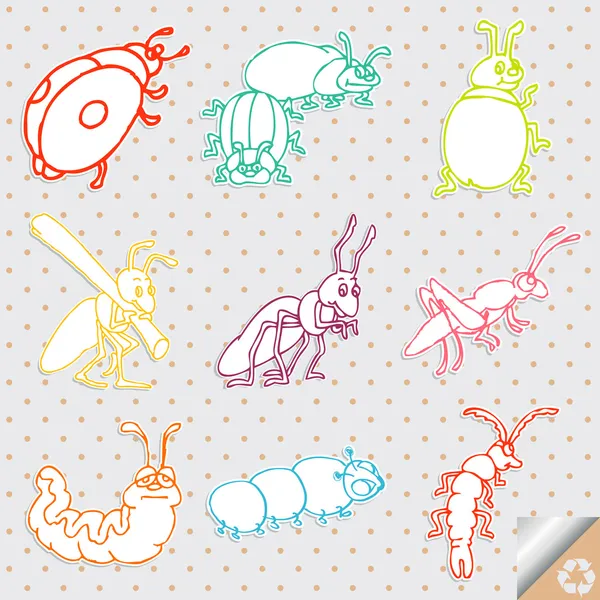 Insect vector set background — Stock Vector