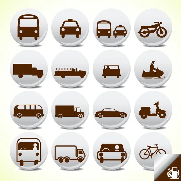 Glossy transportation icon set — Stock Vector