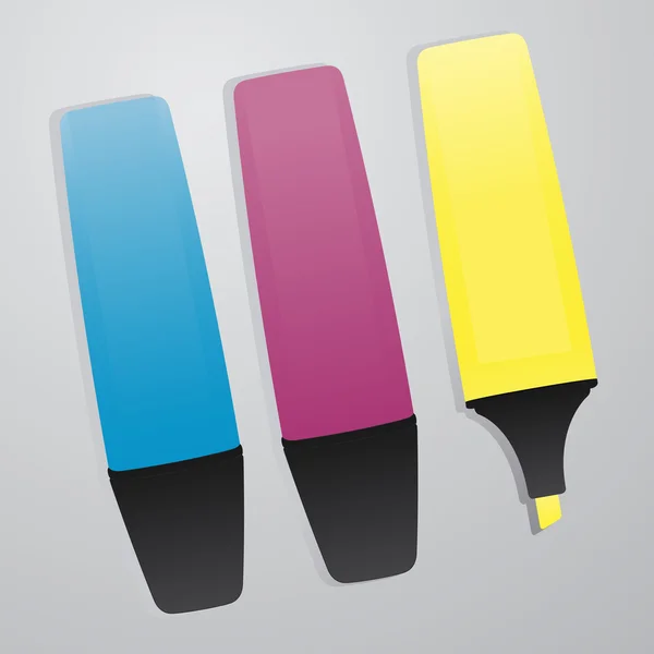 Eine Reihe von Farb-Textmarker Marker Vektor Hintergrund — Stockvektor