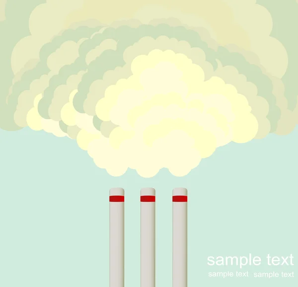 Luftföroreningar moln från fabriken stjälk — Stock vektor