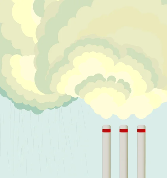 Chmura zanieczyszczeń powietrza z fabryki łodygi — Wektor stockowy
